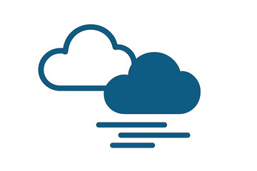 Cloud icon showing wind or fog with horizontal lines