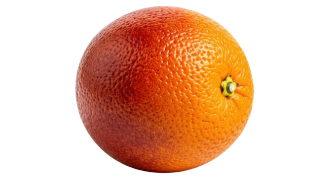 Isolated blood orange, fresh juicy citrus fruit with textured orange peel for healthy eating