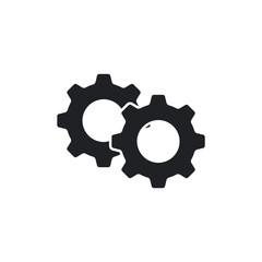 Dual Interlocking Gear Setting Minimal Solid Icon