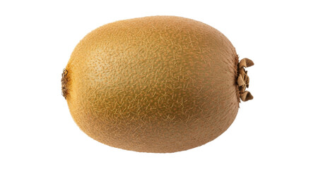 Isolated kiwi fruit close-up in studio light, brown fuzzy edible produce, healthy eating