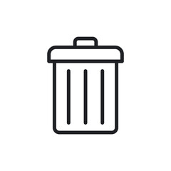 Minimalist Trash Can Delete Action Line Icon