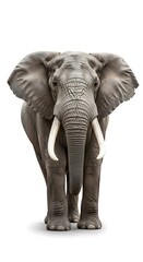 Fototapeta premium Majestic African Elephant Standing Tall with Ivory Tusks.