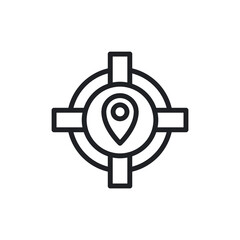 Target Crosshair on Location Pin Minimal Icon
