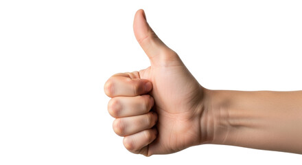Isolated thumbs-up hand sign. Like and agree concept. Positive gesture and success symbol