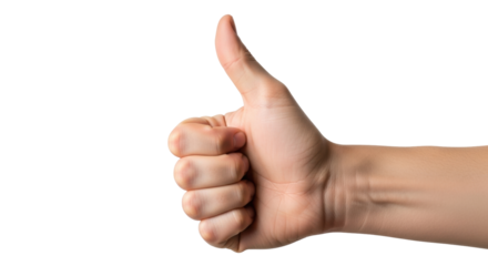 Isolated thumbs-up hand sign. Like and agree concept. Positive gesture and success symbol