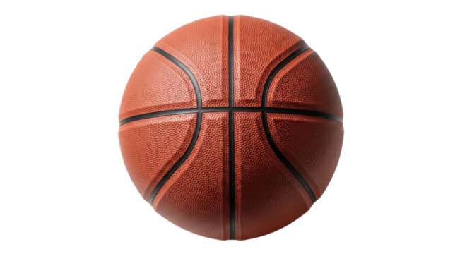Isolated orange basketball for indoor or outdoor training and game, sport equipment