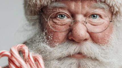 Obraz premium Santa Claus holding candy canes