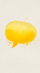 Yellow Speech Bubble - A Vibrant Communication Icon on Neutral Background.
