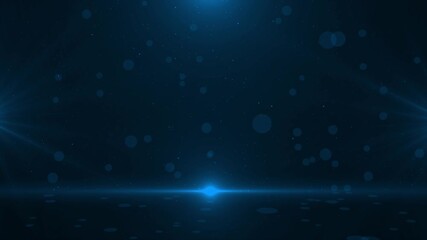 Royal bluecolor 3d bokeh particles moving upwards award winning and party celebration background