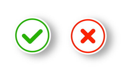 Checkmark and Cross, Yes and No Icons for Decision Making