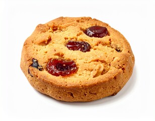 White Petit Fours with Nuts and Raisins on White Background, Mockup Template