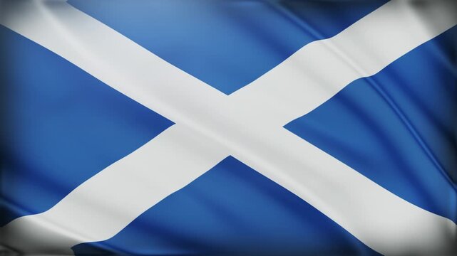 Waving Scottish Flag Banner of Scotland National Symbol