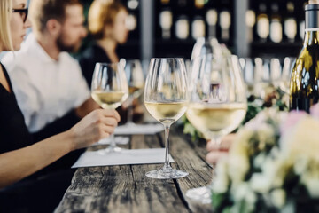 White wine tasting with friends