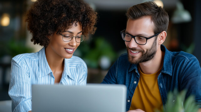 Couple planning future together at home office, laptop and notebooks on table, teamwork in relationship, love and ambition, modern lifestyle, mutual goals, emotional connection, wi