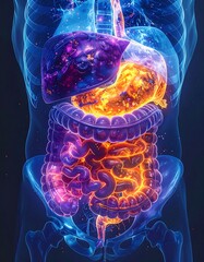 Artistic rendering of the human digestive system