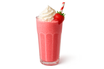 strawberry milkshake isolated on white