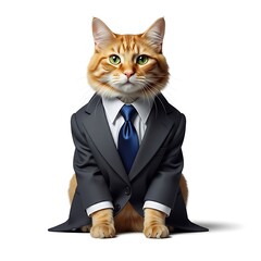 Cat in a Suit - A Feline Executive Ready for Business.