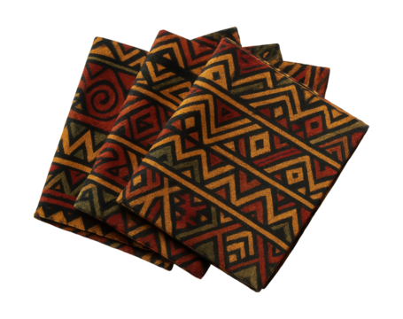 Bold tribal print napkins add a global flair to your eclectic dining space.