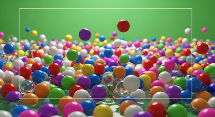 Colorful Spheres in Motion - A Vibrant and Playful Composition.