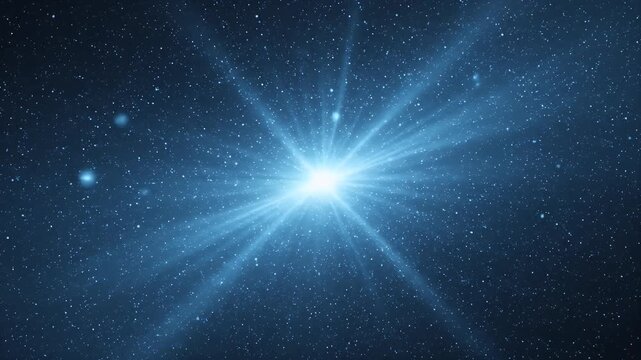 Abstract Background Blue Light Burst Stars Cosmic Space Universe 3D Illustration