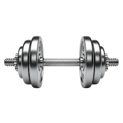 Naklejka premium Chrome dumbbell with adjustable weight plates 
