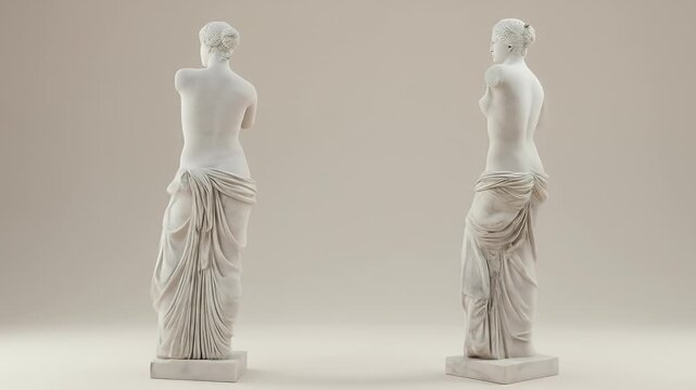 Marble Sculpture of Venus De Milo 3D Render Studio Background