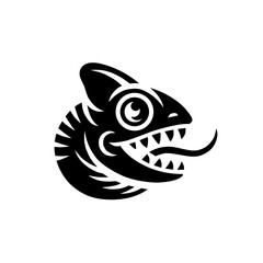 Chameleon Vector Illustration Mascot Logo Reptile Wildlife Isolated Animal
