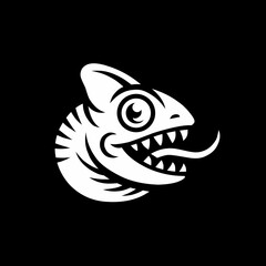 Chameleon Vector Illustration Mascot Logo Reptile Wildlife Isolated Animal