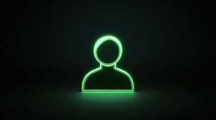 Neon Green Profile Icon on Dark Background