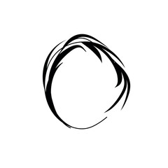 Hand drawn plants, dividers, wreaths, border frames. Circle floral frame with leaves on white background. Vector hand drawn illustration for wallpaper, posters, card. Copy space. Doodle style.