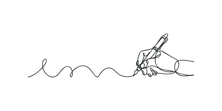 Hand Drawing Line with Pen
