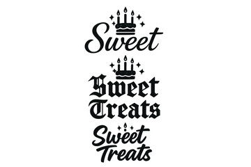 Obraz premium Sweet Treats Calligraphy. Sweet Treats. Create a calligraphy lettering illustration of the phrase: Sweet