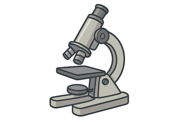 Compound microscope used for scientific laboratory research and biological analysis
