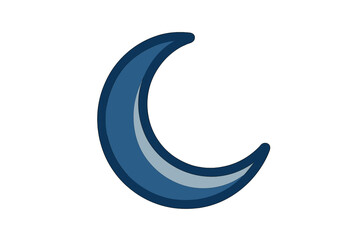 Simple dark blue crescent moon symbol used for weather, astronomy, or night applications