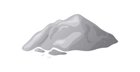 Cement pile, heap of gravel. Building material sand element. Vector illustration isolated on white background