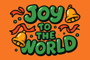 Fototapeta premium Joyful Cartoon Bubbles. Joy to the World. playful cartoon bubble lettering, rounded shapes, thick colorful