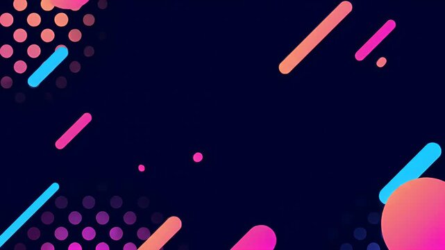 Abstract Background With Pink Blue Circles and Lines Dynamic Animation
