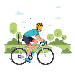 Fototapeta premium boy on bike