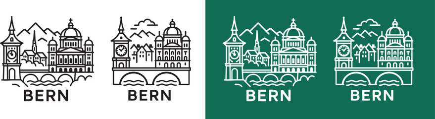 Bern Iconic Landmarks. icon 
