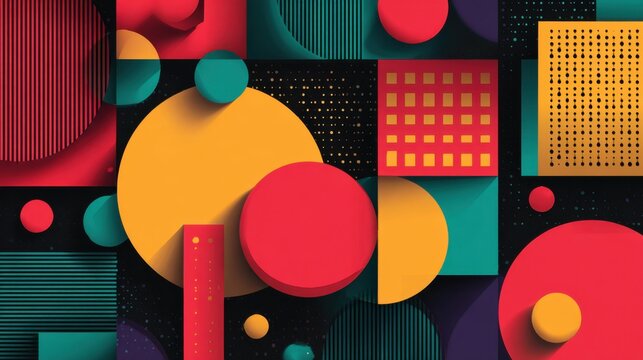 modern art with colorful geometric forms