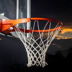 Basketball hoop at sunset (1)