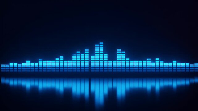 Abstract Blue Equalizer Background Animation Seamless Loop 3d
