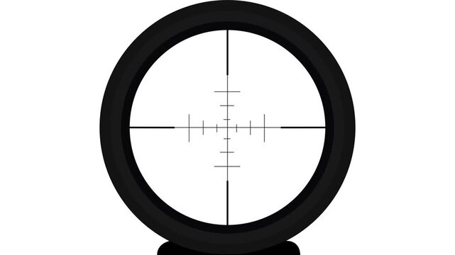 target icon animation on white background. Sniper Scope icon. Aim animation. Military training, Military target icon animation. Lens effect, Rifle scope, suitable for Military video overlays.