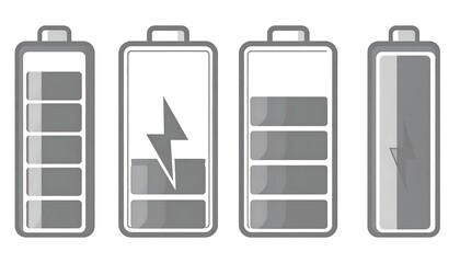 Battery icons with varying charge levels