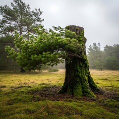 Resilient Tree Stump - A Symbol of Natures Tenacity.