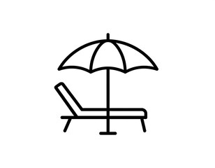 Beach chair and umbrella