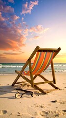 Beach chair at sunset (1)