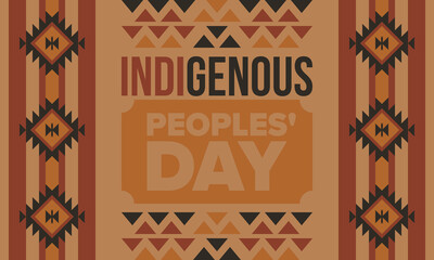 Indigenous Peoples' Day. Native American Day. American Indian culture. Heritage Month. Celebrate annual in United States. Tradition pattern. Poster, card, banner and background. Vector illustration