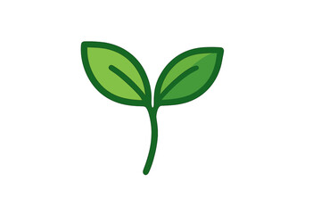 Fresh green seedling with two cotyledon leaves symbolizing nature, ecology, and sustainable growth