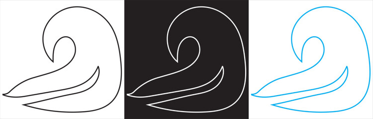 Obraz premium Minimal sea wave vector icons . of minimalist sea wave vector icons in black, white, and blue. Perfect for logos, surf designs, and ocean branding.EPS10/AI.